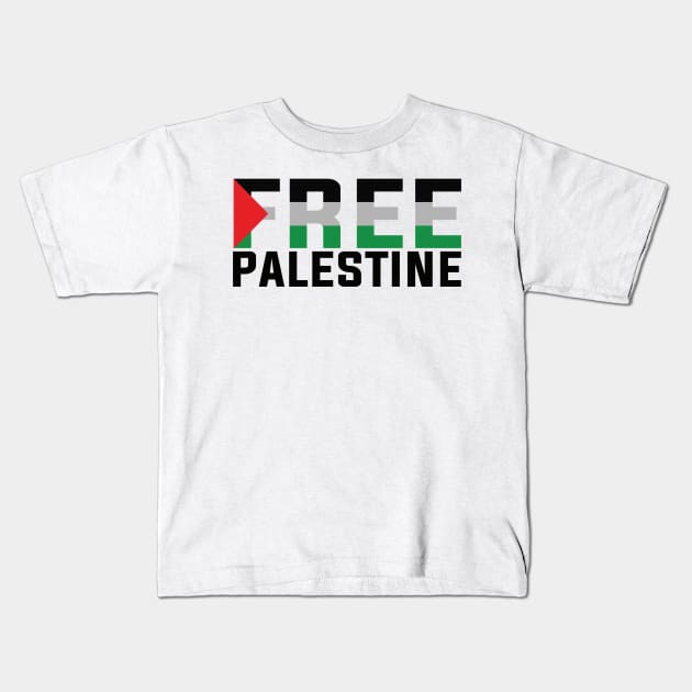 Free Palestine Kids T-Shirt by MZeeDesigns